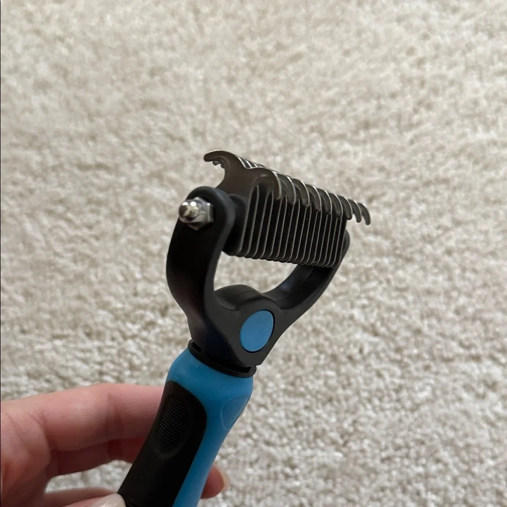 Blue dog brush